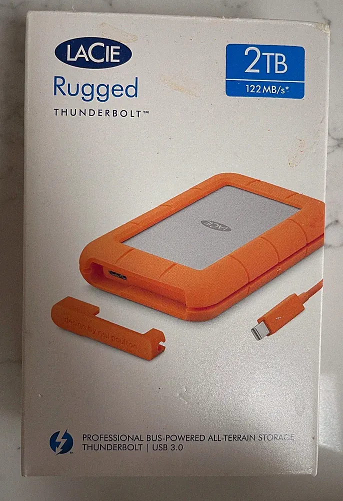 LaCie Rugged 2 TB,External, USB-C / Thunderbolt (STFR2000800) Hard Drive